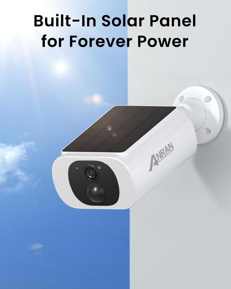 ANRAN 2K Cameras for Home Security Outside, Solar Security Cameras Wireless Outdoor, Battery Powered WiFi Surveillance with Human Detection, Color Night Vision, Spotlight, Works with Alexa (4 Pack) - Image 2