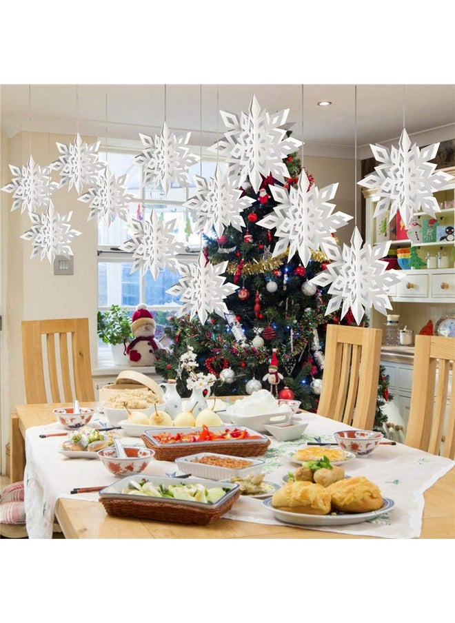 Eshylala 12 Pack Snowflake Hanging Garland 3D Glittery Large White Snowflake Hanging Garland Flags Christmas Winter Holiday New Year Party Home Decoration (White&Silver) - pzsku/Z5C8B56530A89ADF8F489Z/45/_/1740982521/3fa2a483-1972-4f8f-912a-03433db79f7f