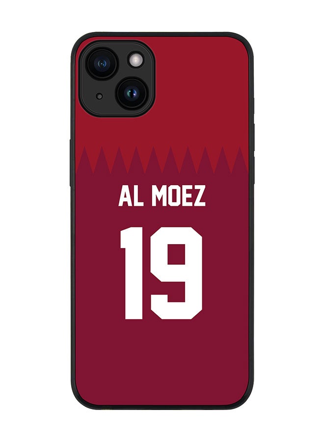Stylizedd Cover for iPhone 15 Plus Case Rugged Black Slim fit Flexible Protective Phone Cases - Football Team - QatarPlayer Name - Al Moez - Image 1