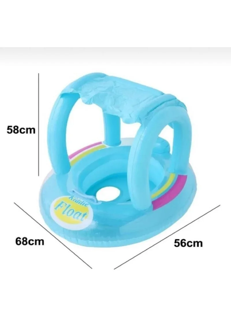 INTEX Blue Canopy Baby Sea-Pool Lifebuoy with Seat for 2-3 Years
