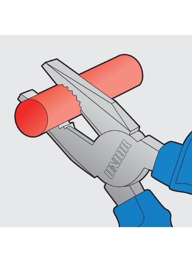 Unior Handles Combination Plier with Semicircle and Cutting Edge Blue and Black 3.2 x 6 x 18 cm JE607871-RP2 - Image 3