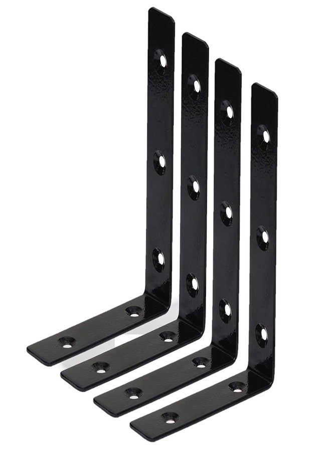 bvslf Wall Bracket for Shelves, Wall Bracket for Home Decor, Metal L Angle Bracket for Wall Shelf with Matching Screws - Pack of 4 (6 '' x 4 '') - Image 1