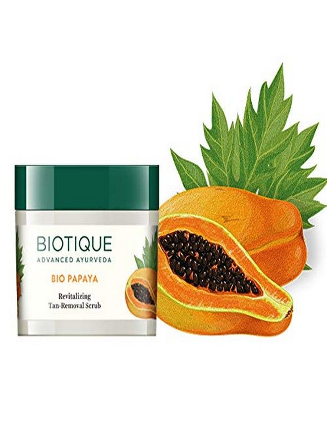 Biotique Biotique Papaya Tan Removal Brightening & Revitalizing Face Scrub For All Skin Types, 75 gm - Image 2