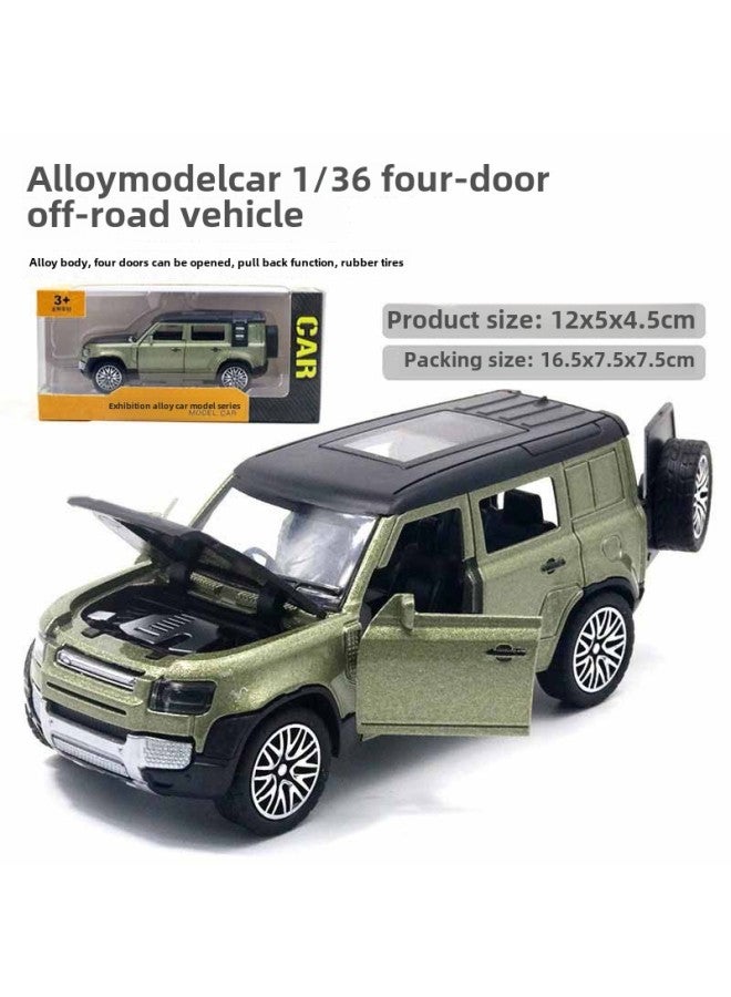 Simulation Alloy Car Model Huili Children's Toy Car 3-year-old Boy Doll Machine Toy Ornaments Wholesale-Color: Four-guard Green - Image 1
