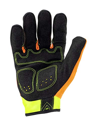 Ironclad Command Impact Work Gloves; Touch Screen Gloves Conductive Palm & Fingers, Impact Protection, Machine Washable, Sized S, M, L, XL, XXL (1 Pair), Hi-viz Yellow & Orange (IEX-HZIL1-04-L) - Image 2