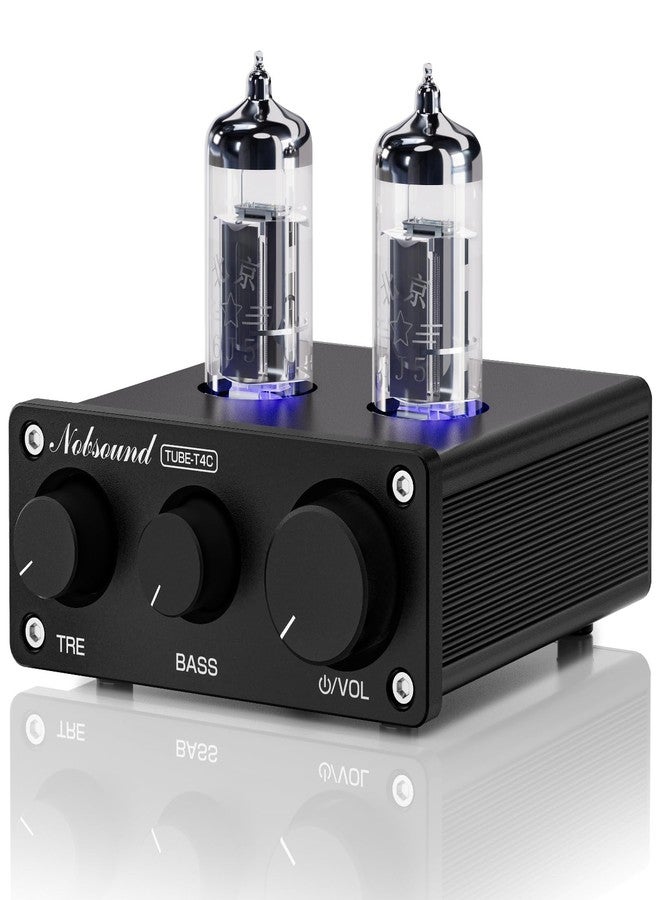 Nobsound Mini HiFi Tube Preamp: Class A Stereo Audio Preamplifier with Bass & Treble Control for Home Stereo Amplifier, Active Speaker, Desktop Audio Systems (TUBE-T4C) - Image 1