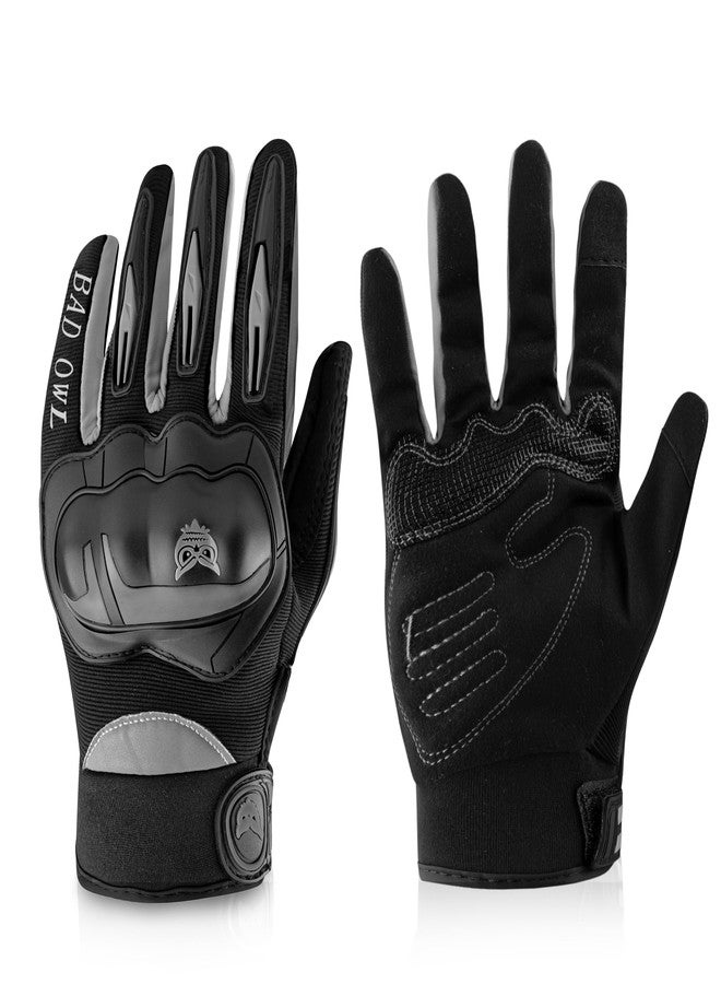 BADOWL RYDON Knuckle Protection Riding Gloves | Anti-Slip Grip & Touchscreen Sports Gloves | Durable, Breathable, All-Weather Design (Grey, L) - Image 1