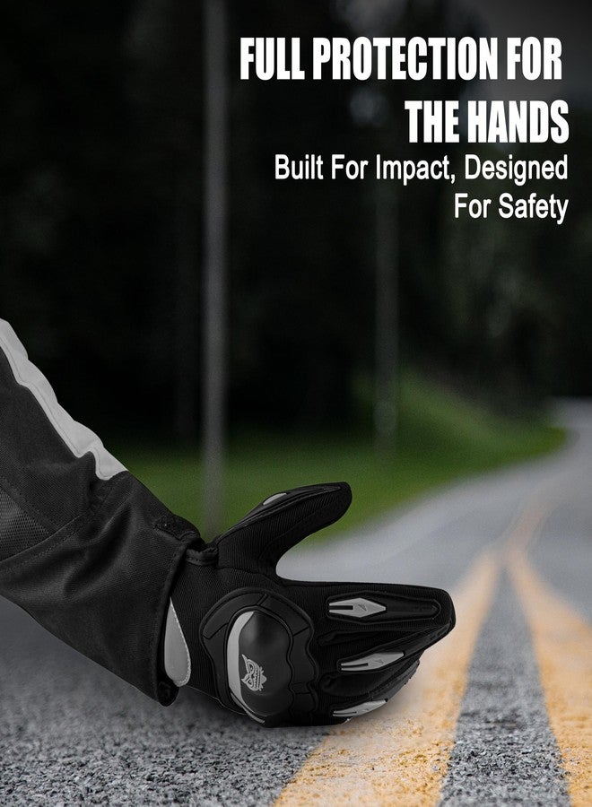 BADOWL RYDON Knuckle Protection Riding Gloves | Anti-Slip Grip & Touchscreen Sports Gloves | Durable, Breathable, All-Weather Design (Grey, L) - Image 5
