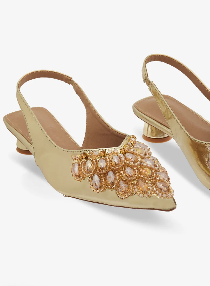 Khizana  Embellished Detail Mid Heel Pumps for Women | Best Price UAE