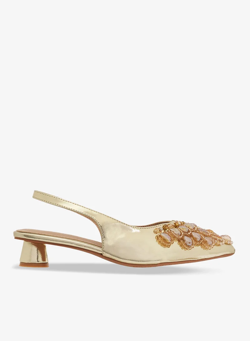 Embellished Detail Mid Heel Pumps
