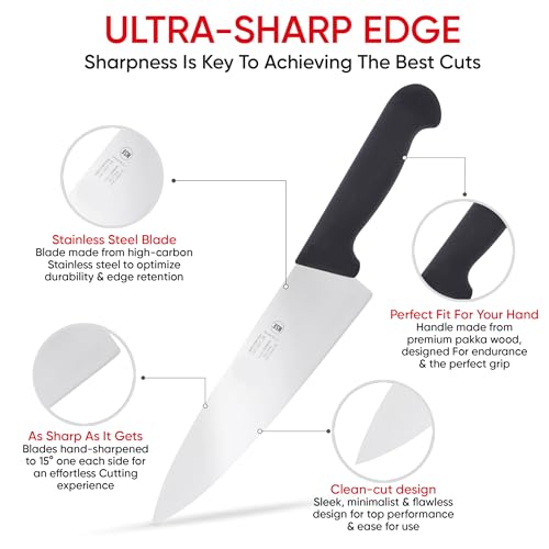 ICEL Chef knife. ICEL Cutlery 8-inch Chefs Knife.(Knife Care, Sharpening Instructions Included) Great for chopping, mincing and dicing. - Image 2