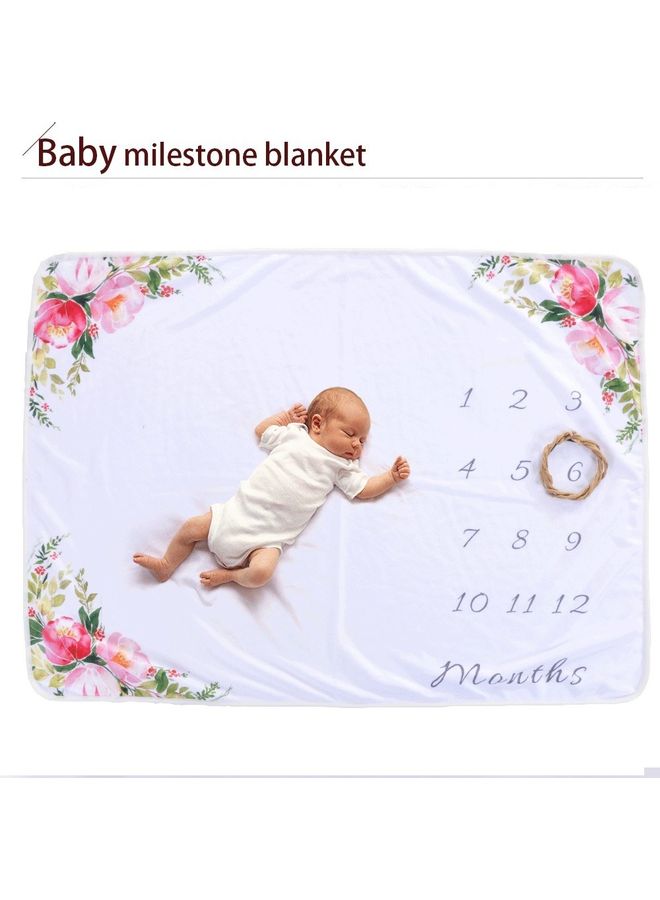 Baby Milestone Blanket Flannel white 15cm - Image 5