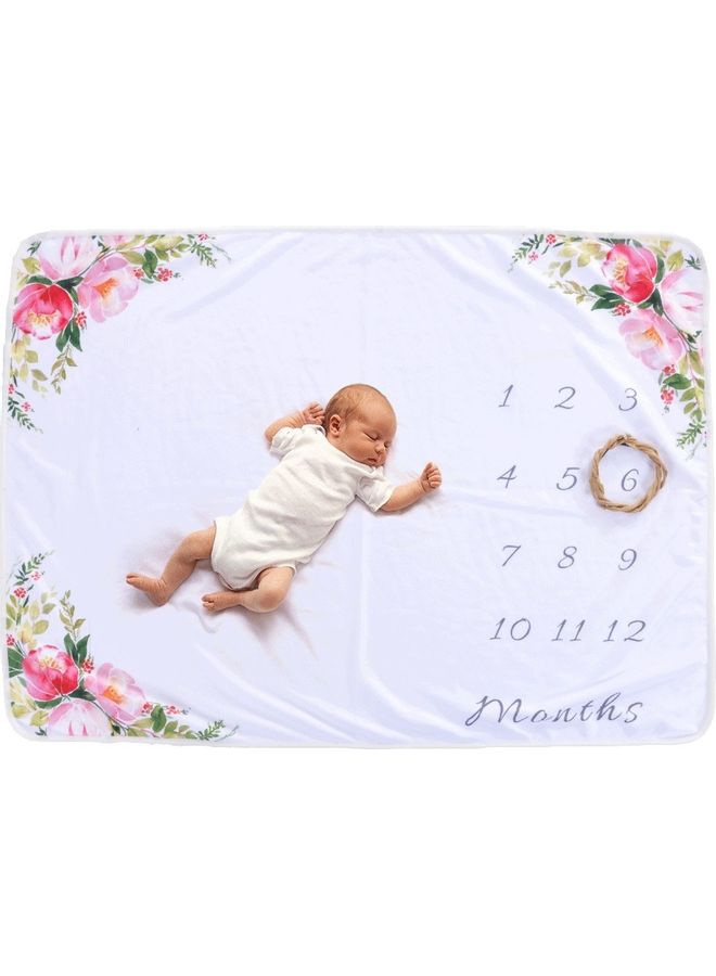 Baby Milestone Blanket Flannel white 15cm - Image 1