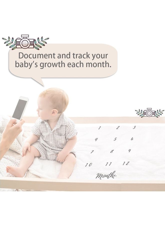 Baby Milestone Blanket Flannel white 15cm - Image 3