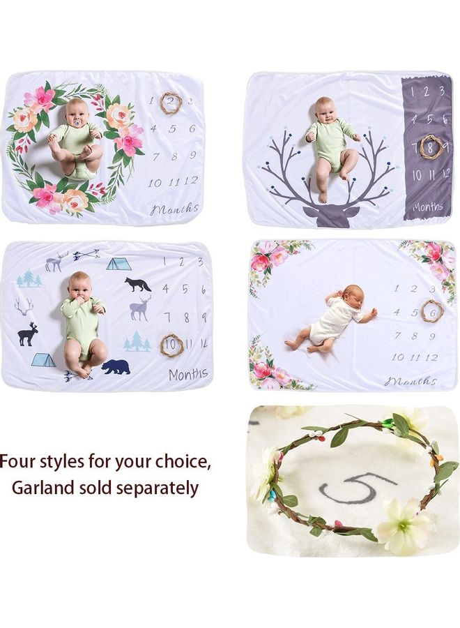 Baby Milestone Blanket Flannel white 15cm - Image 4