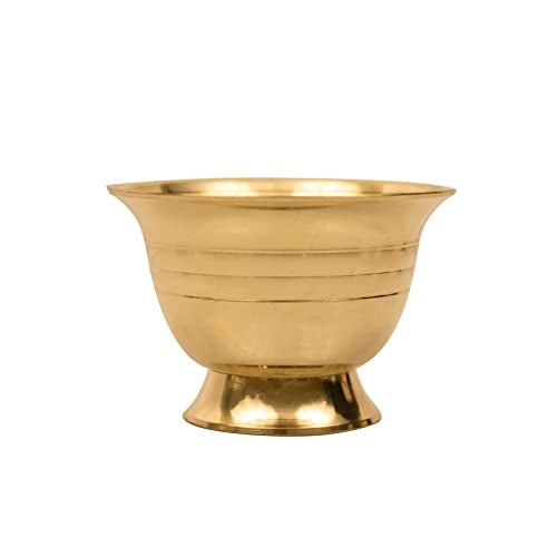 Spillbox Brass Chandhan | Kumkum | Turmeric | Sandal | Haldi | Bowl | Pooja | Puja | Holder | Roli | Stand | Multipurpose For Temple Home - Padam Payala (1), 1 L - Image 4