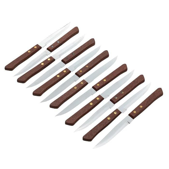 السيف طقم سكين فاكهة ياباني - 12 قطعة - بني
