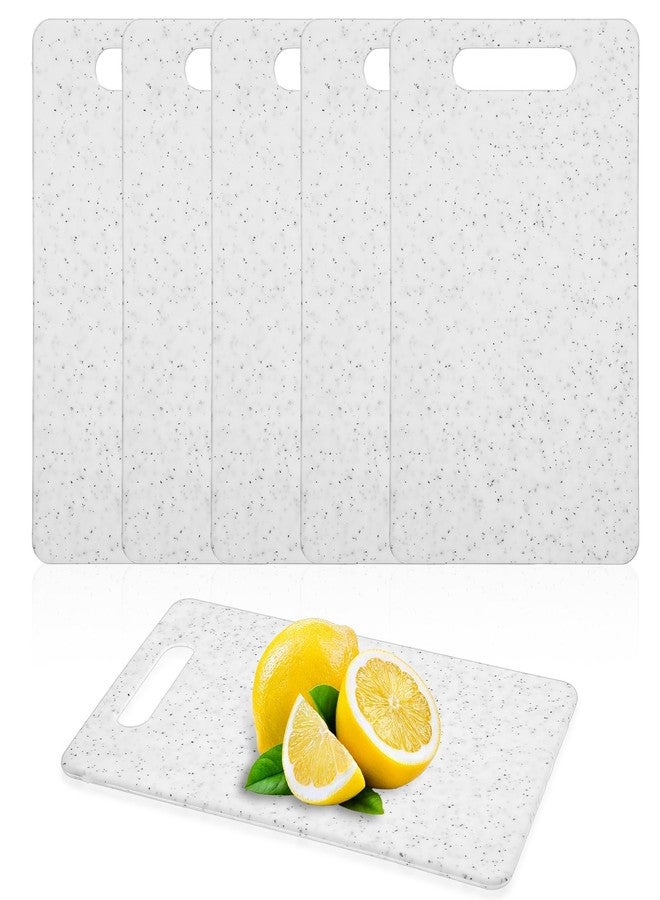 cobee 6 Pcs Small Cutting Board for Kitchen, 6" x 10", Plastic Cutting Boards Set with Easy Grip Handle Mini Cutting Board Mat Set, Dishwasher Safe, Cutting Mat Pad for Food Fruits Prep (White) - Image 1