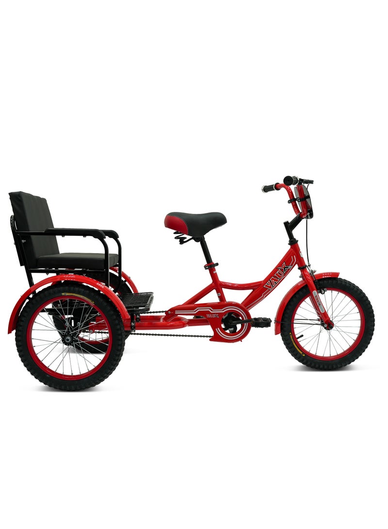 Vaux 16-Inch Sofa Tricycle – Sofa Comfortable Seat Design,Single Speed,Strong Steel Frame, Adjustable Seat, Chain Cover, 100% Assembled - Red - Image 1