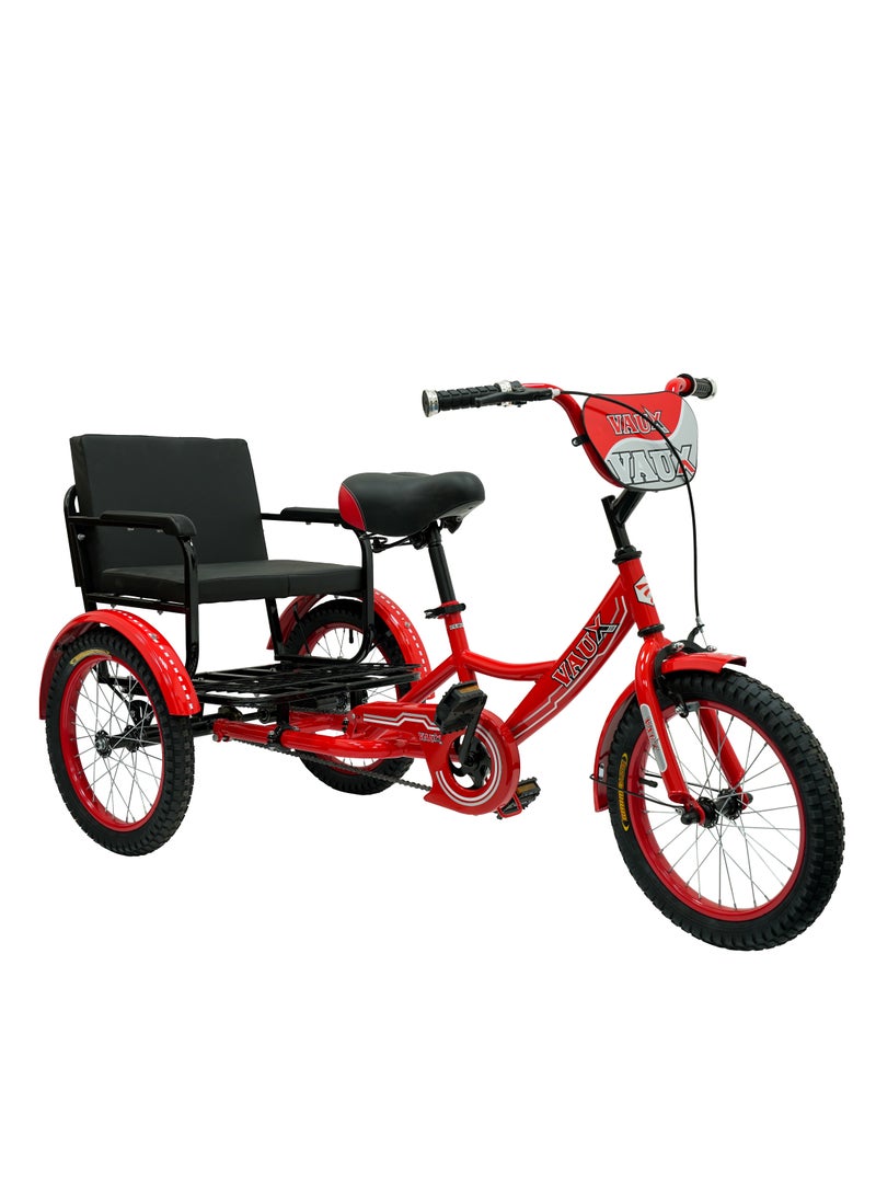 Vaux 16-Inch Sofa Tricycle – Sofa Comfortable Seat Design,Single Speed,Strong Steel Frame, Adjustable Seat, Chain Cover, 100% Assembled - Red - Image 2