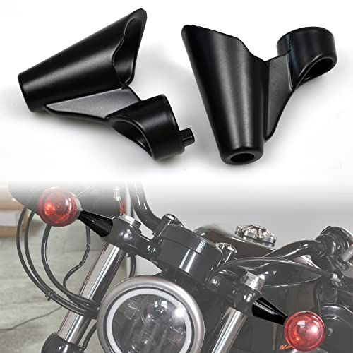 VEISUTOR Front Turn Signal Mounts Relocation Kit for Sportster XL1200X 2010-2015, Black Motorcycle Turn Signal Indicator Relocation for Harley Sportster XL1200X 2010-2015 Accessories (2PCS) - Image 1