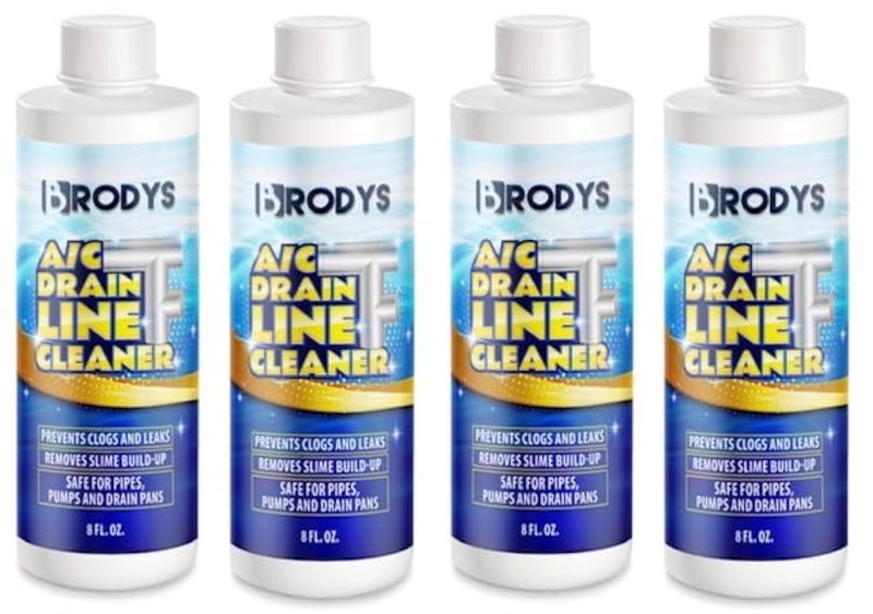 Brodys - A/C HVAC Line Line Cleaner 8oz زجاجة (رائعة للاستخدام في المنزل في المكتب في المطاعم والمباني التجارية الكبيرة) 4 منظف لخط تصريف AC حزمة AC - Image 1