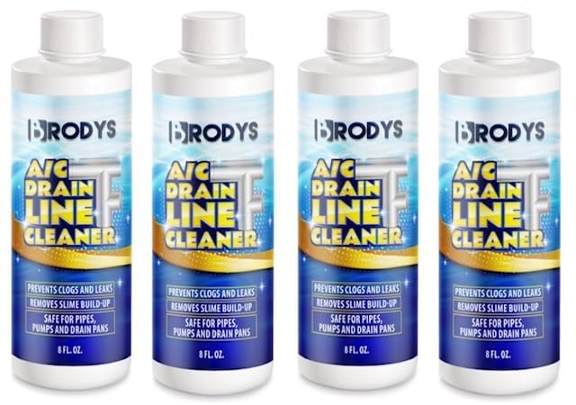 Brodys - A/C HVAC Line Line Cleaner 8oz زجاجة (رائعة للاستخدام في المنزل في المكتب في المطاعم والمباني التجارية الكبيرة) 4 منظف لخط تصريف AC حزمة AC - Image 3