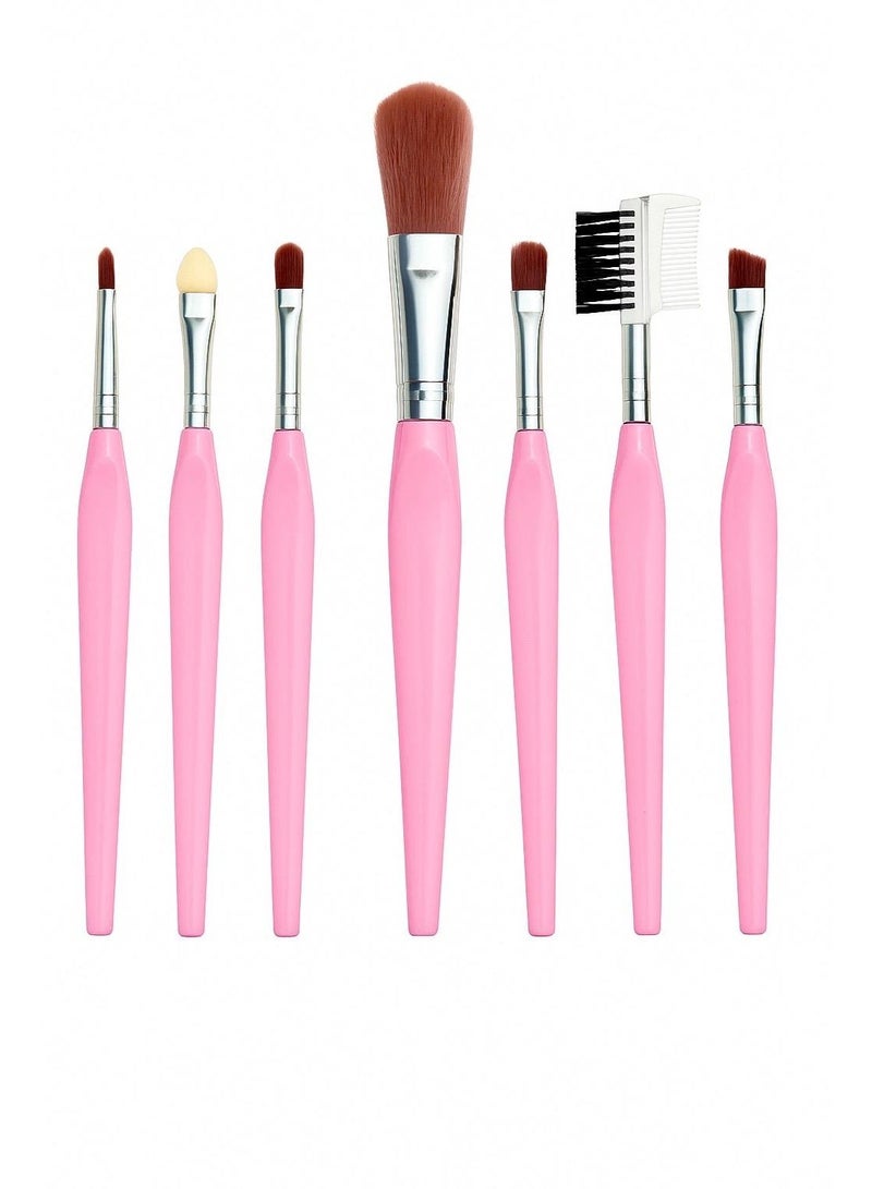 مجموعة فرش مكياج احترافية مكونة من 7 قطعة متعدد الألوان - Image 1