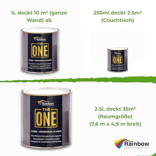 THE ONE All-In-One Paint & Primer - White Matte, 84.5 Fl Oz/2.5 Liter | 1 Coat Formula | Easy Indoor & Outdoor Decorating for Home & Garden Walls, Floors & Furniture | Water-Based & Low VOC - Image 3