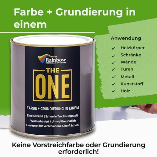 THE ONE All-In-One Paint & Primer - White Matte, 84.5 Fl Oz/2.5 Liter | 1 Coat Formula | Easy Indoor & Outdoor Decorating for Home & Garden Walls, Floors & Furniture | Water-Based & Low VOC - Image 2