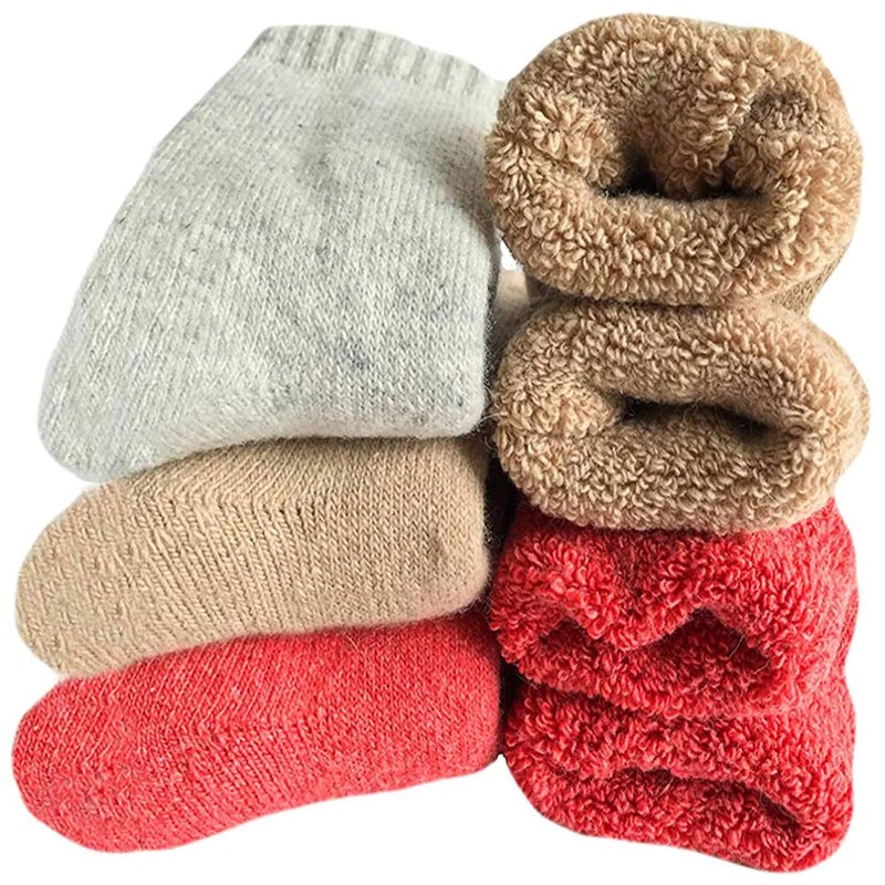 Yoicy Womens Super Thick Wool Socks - Soft Warm Comfort Casual Crew Winter Socks (Pack of 3-5), Multicolor - Image 1
