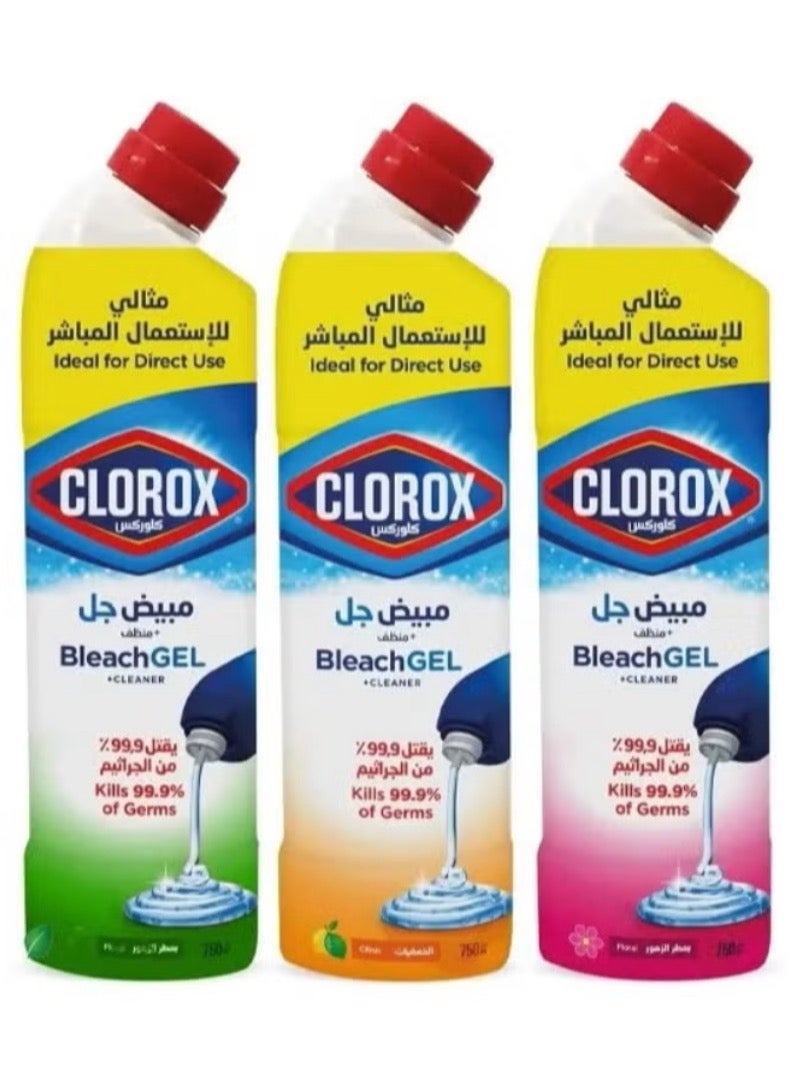 كلوركس Clorox جل تنظيف متعدد الاستخدامات، مجموعة 3 × 750 مل
