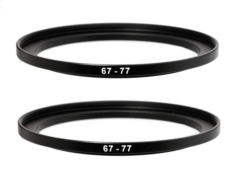 Fotasy (2 Pcs) 67-77MM Step-Up Ring Adapter, 67mm to 77mm Step Up Filter Ring, 67mm Male 77mm Female Stepping Up Ring for DSLR Camera Lens and ND UV CPL Infrared Filters - Image 1