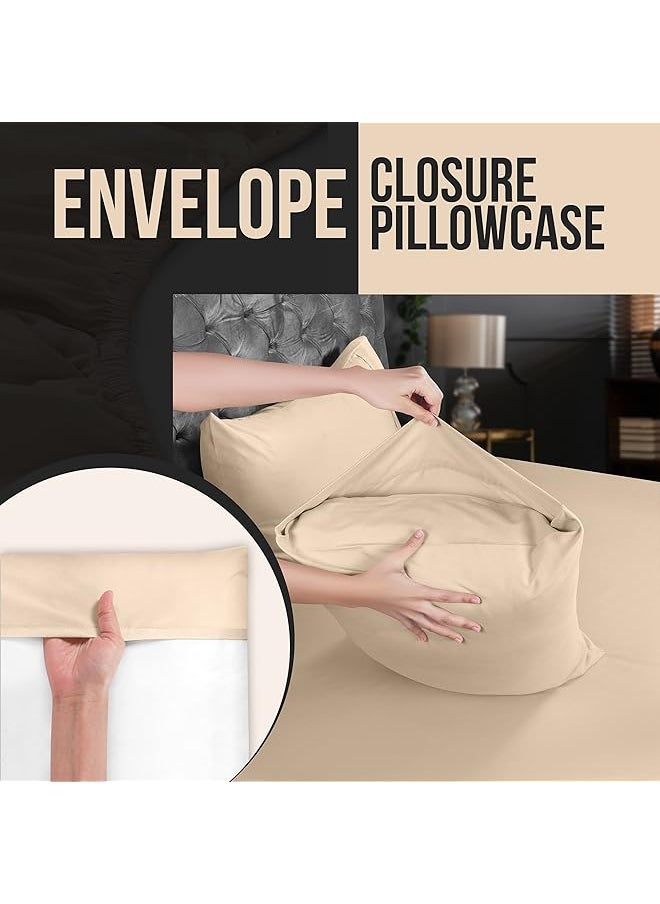 erorex King Pillow Cases 4 Pack Envelope Closure Soft Brushed Microfiber Fabric Shrinkage And Fade Resistant Pillow Cases 20  - Image 4