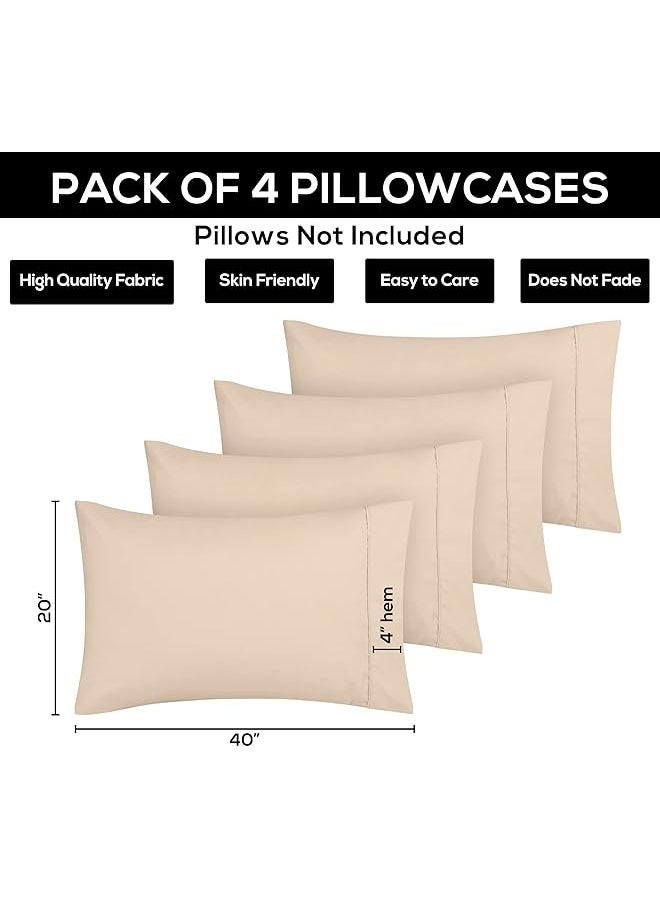 erorex King Pillow Cases 4 Pack Envelope Closure Soft Brushed Microfiber Fabric Shrinkage And Fade Resistant Pillow Cases 20  - Image 3