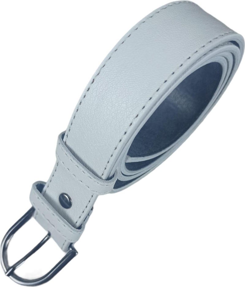 Başkent Çanta Başkent Bag Unisex Children's White Denim and Fabric Trouser Belt - Image 1