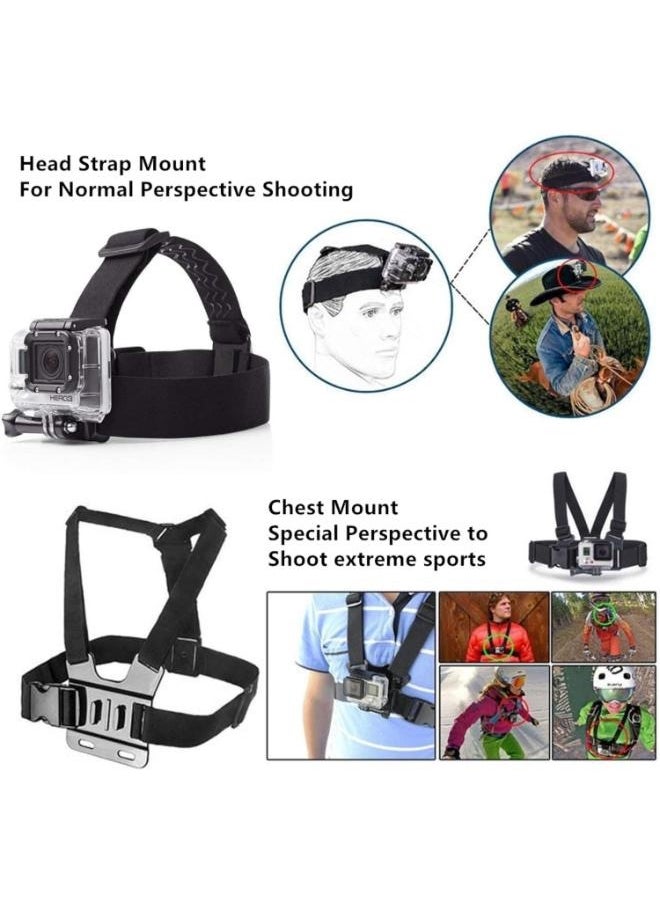 Generic Set of Chest Mount Harness Vest and Head Mount Strap for Action Camera Compatible with Action Camera  - Image 4