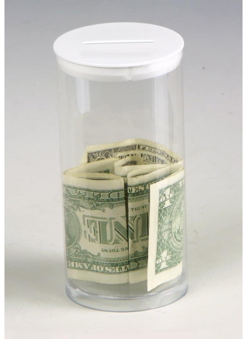 Displays2go Set of 24 3 x 6Inch Diameter Plastic Donation Can with Removable Lid  - Image 1