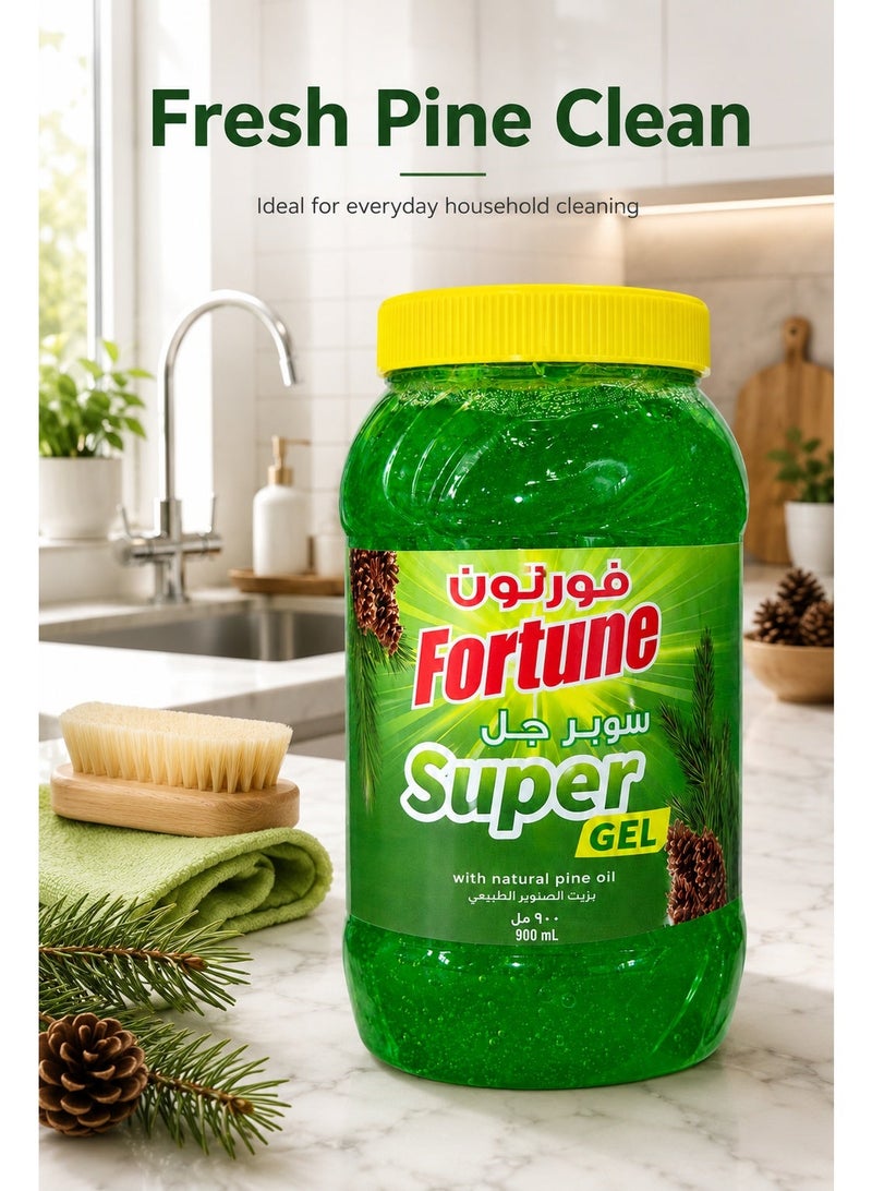 سوبر جل منظف متعدد الاستخدامات 900 مل بزيت الصنوبر الطبيعي – جل تنظيف للأرضيات والحمامات والمطابخ والسيارة للاستخدام المنزلي اليومي - Image 3