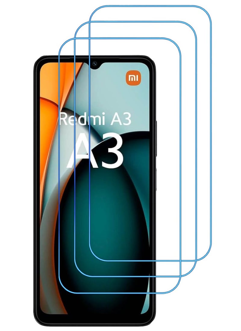 ACLIX 3 Pieces Antistatic ESD Dustproof Premium Quality High Definition Clear Tempered Glass Screen Protector Designed For Xiaomi Redmi A3 - Image 1
