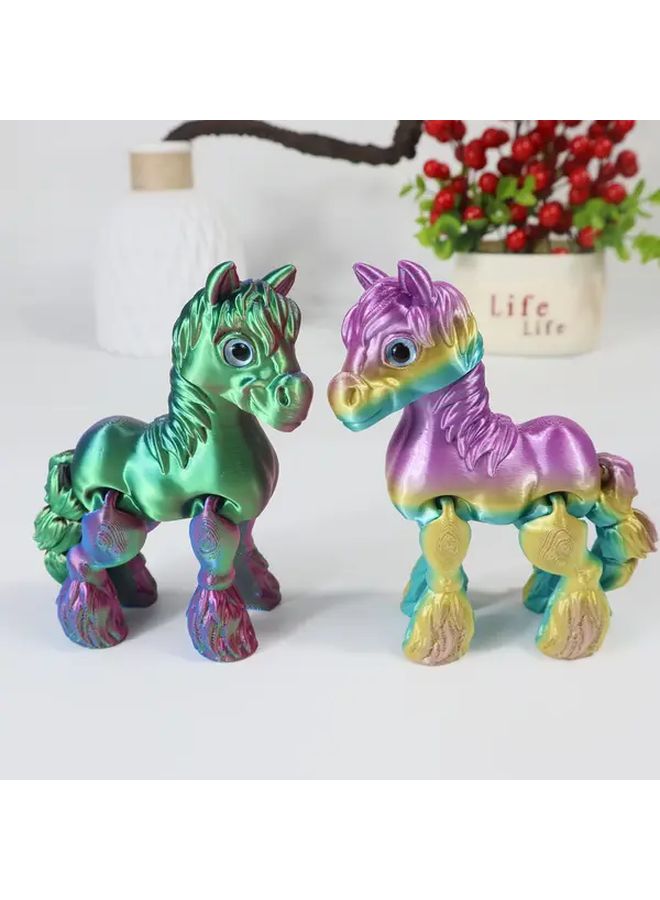 Amethyst 3D Printed Pegasus Unicorn Figurine with Glowing Eyes Detachable Head Gift - Image 4