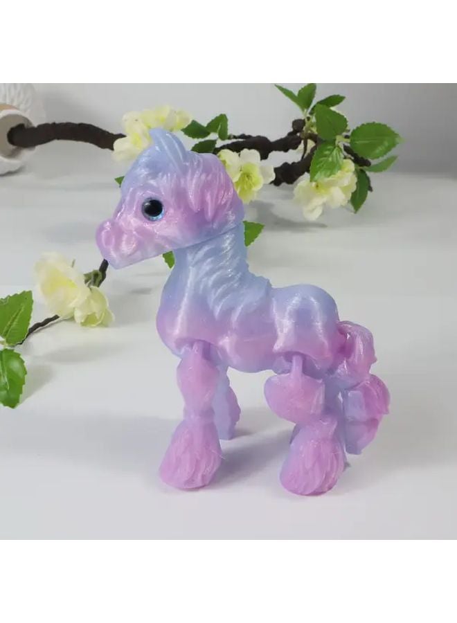Amethyst 3D Printed Pegasus Unicorn Figurine with Glowing Eyes Detachable Head Gift - Image 1