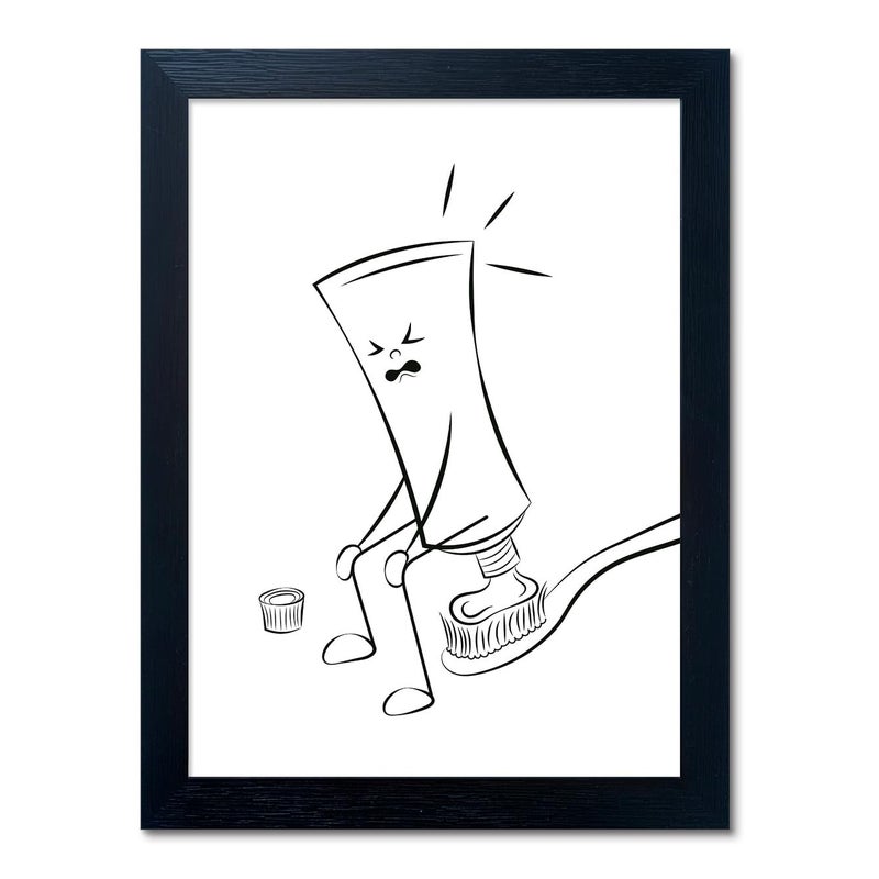 AIANHUA مؤطرة جدار الحمام الجدار الأسود والأبيض ديكور جدار المرحاض ضيف مرحاض القماش طباعة الحد الأدنى من الفك - Image 1