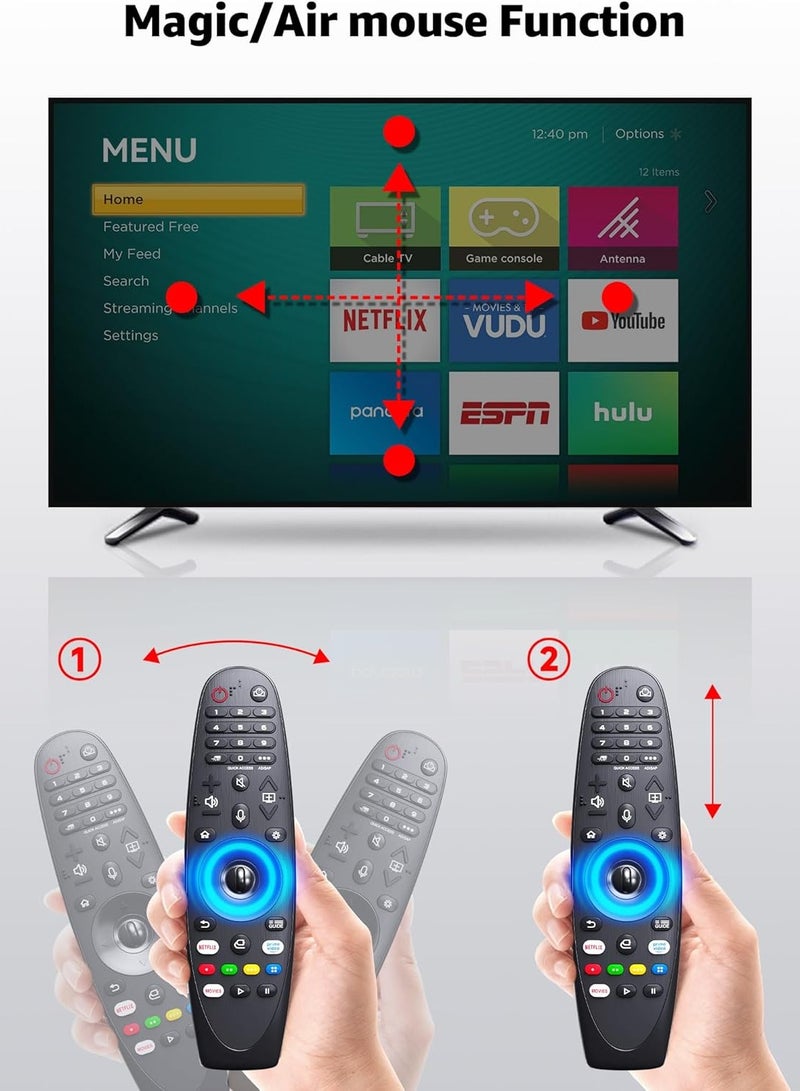 Replacement for LG Smart TV Magic Remote Control with Voice and Pointer Function,Compatible with AN-MR650,AN-MR18BA,AN-MR19BA,AN-MR20GA,AN-MR21GA,AN-MR22GA,AN-MR23GA,AN-MR24GA  - Image 3