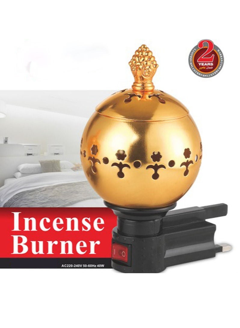 ال سي مبخرة كهربائية جدارية مزودة بمقبس كهربائي، بخور ذهبي، مناسبة للمنزل والمكتب - Image 2