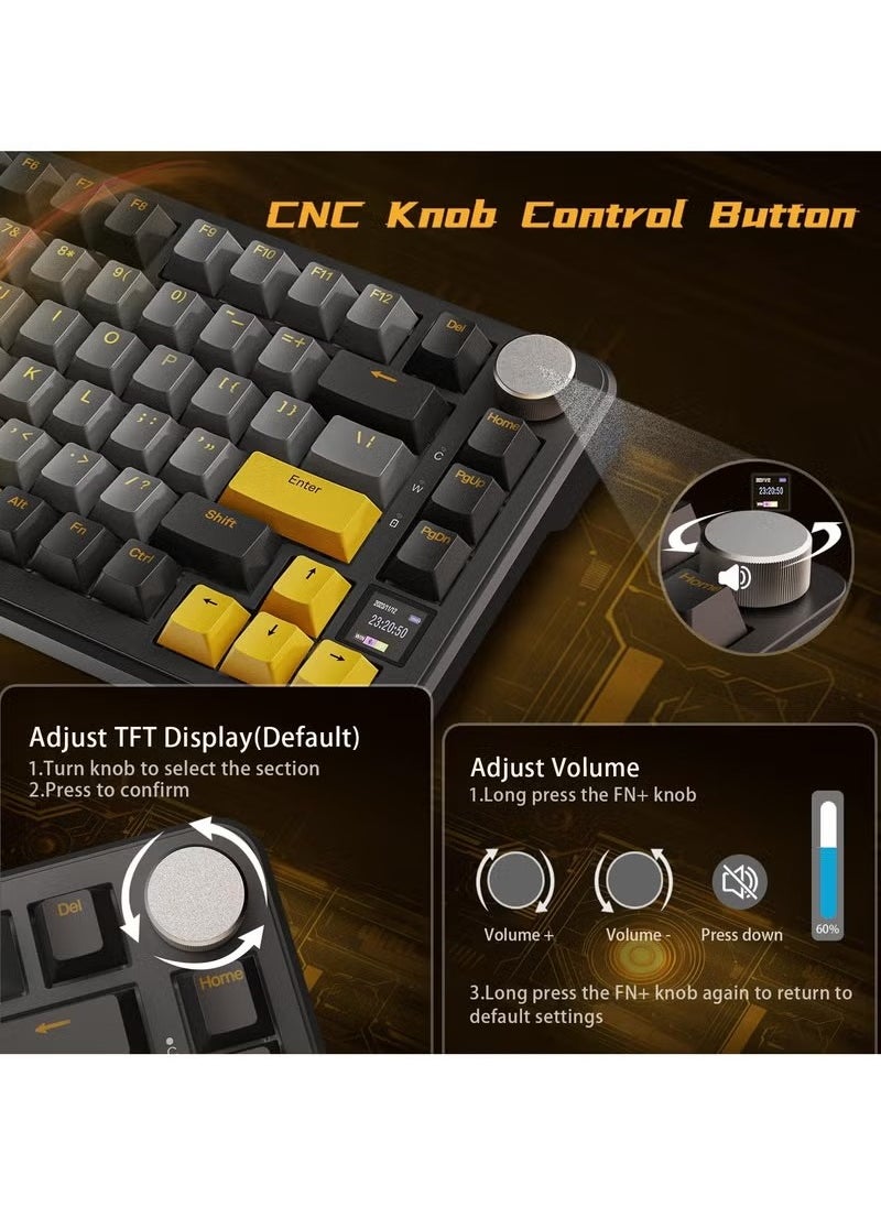 Attack Shark X85Pro Game Mechanical Keyboard Three Mode RGB Bluetooth Wireless Customization Hot Plug With Display Screen Office