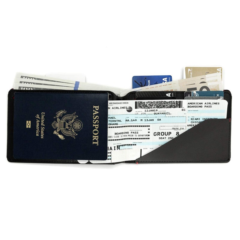 key smart KeySmart Urban Union Travel Essential Passport and Vaccine Card Holder, Versatile Wallet To Conceal Important Personal Information With RFID Blocking and Slots for Cards, Cash, Pen - Image 5