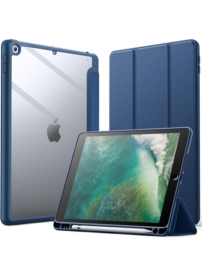 Case for iPad 9.7 Inch 2018/2017 (6th and 5th Generation) with Pencil Holder, iPad Air 1 /Air 2 Case Cover Slim Flexible Protective Back Case Transparent (Blue) - Image 1