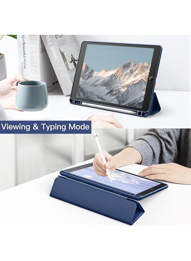 Case for iPad 9.7 Inch 2018/2017 (6th and 5th Generation) with Pencil Holder, iPad Air 1 /Air 2 Case Cover Slim Flexible Protective Back Case Transparent (Blue) - Image 2