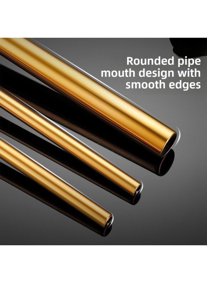 304 Stainless Steel Straw Metal Titanium Plated Milk Tea Telescopic Straw Special Straw Set-Color:12*215mm Oblique Mouth-Specifications:True Color  - Image 3